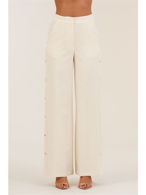Pantalone in viscosa con bottoni Simona Corsellini | A26CPPA00201VANIGLIA